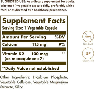 Naturally Sourced Vitamin K2 (MK-7) 100mcg (50 Capsules)