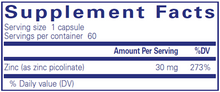 Zinc 30MG (60 Capsules)